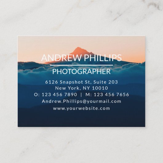 マウンテンスターリーシルエットサンライズカスタムビジネス 名刺 (裏面)