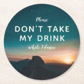 マウンテンスターリーナイトスカイサンセット結婚ズ踊り ラウンドペーパーコースター (正面)