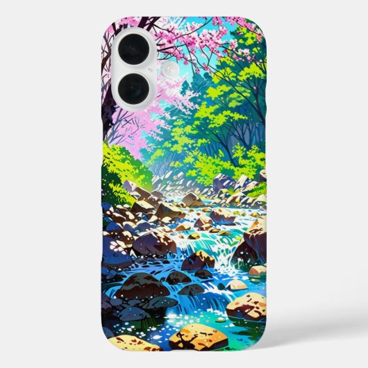 マウンテンストリーム春- Anime Landscape Case-Mate iPhoneケース (裏面)