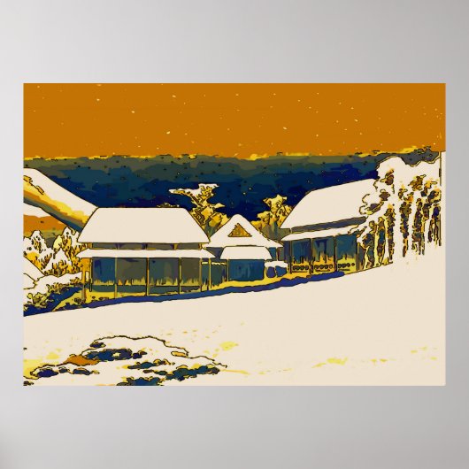 マウンテンスノー、抽象芸術 ポスター (正面)