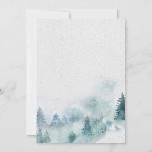 マウンテンスモーキーグリーンリーブライダルシャワー招待状 招待状 (裏面)