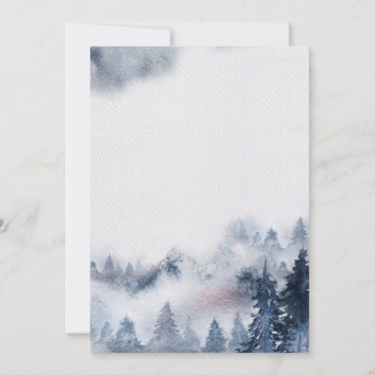 マウンテンスモークパープルブライダルシャワー招待 招待状 (裏面)