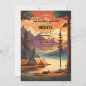 マウンテンズアドベンチャーボホ素朴ブライダルシャワー 招待状 (正面)