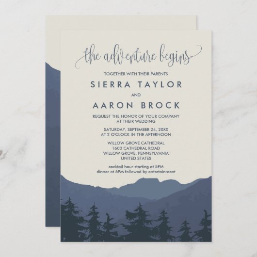 マウンテンズアドベンチャー開始結婚ズへ 招待状 (正面/裏面)