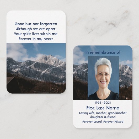 マウンテンズアルパインホームメモリアルポケットキープサケ 名刺 (正面/裏面)