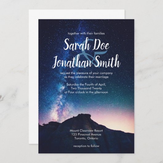 マウンテンズアンドナイトスカイ結婚式招待状 招待状 (正面/裏面)