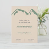 マウンテンズイングリーン – ブラウン誕生日招待状 招待状 (スタンド正面)