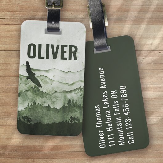 マウンテンズイーグルアウトドア自然 パーソナライズされた ラゲッジタグ