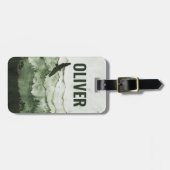 マウンテンズイーグルアウトドア自然 パーソナライズされた ラゲッジタグ (正面横)