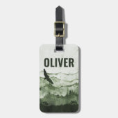 マウンテンズイーグルアウトドア自然 パーソナライズされた ラゲッジタグ (正面縦)