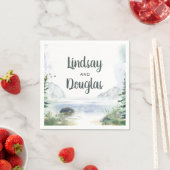 マウンテンズウッドジー自然アドベンチャ結婚ーズ スタンダードカクテルナプキン (インサイチュ)