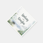 マウンテンズウッドジー自然アドベンチャ結婚ーズ スタンダードカクテルナプキン (角)