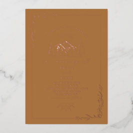 マウンテンズゴールデロ結婚ッドのフォイル招待状 箔招待状