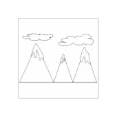 マウンテンズスノークラウドウィンターラインアートイラストレーション ラバースタンプ (インプリント)