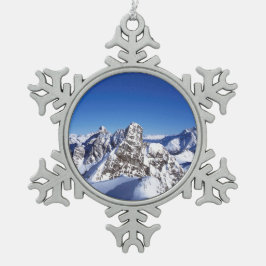 マウンテンズセントアントンオーストリアホリデーカードポスターポー スノーフレークピューターオーナメント