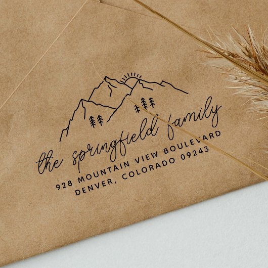 マウンテンズツリーモダンファミリー名差出人住所 セルフインキングスタンプ