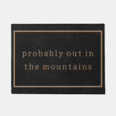 マウンテンズハイキングおもしろい自然カスタムブラックトレンディー ドアマット (正面)