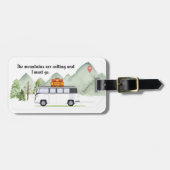 マウンテンズバケーショング素朴リーンウォーターカラー ラゲッジタグ (正面横)