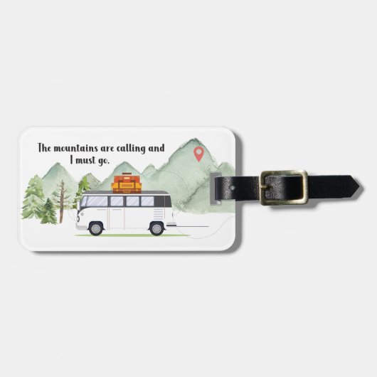 マウンテンズバケーショング素朴リーンウォーターカラー ラゲッジタグ (正面横)