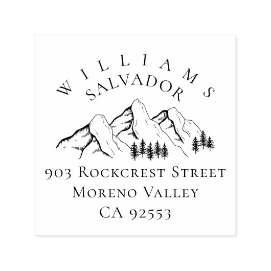マウンテンズパインズツーラストネーム差出人住所 セルフインキングスタンプ (デザイン)