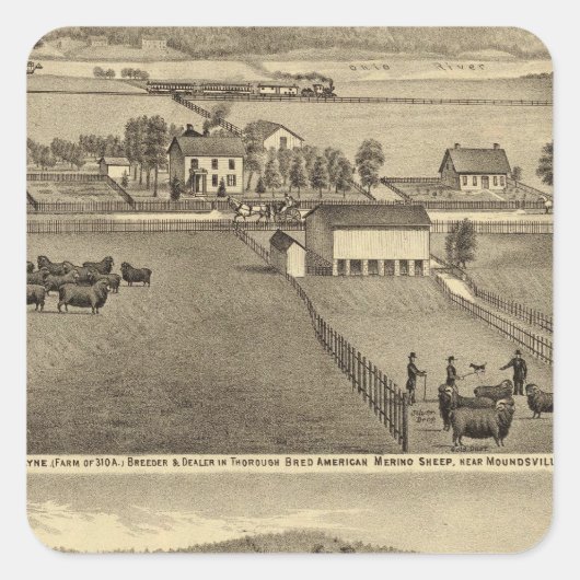 マウンテンズビル近くのSAコクセーヌ農場 スクエアシール (正面)