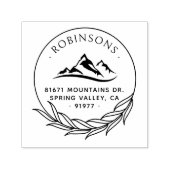 マウンテンズファミリー差出人住所素朴植物学 セルフインキングスタンプ (デザイン)