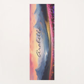 マウンテンズフラワーフィールド自然サンセット瞑想 ヨガマット (正面)