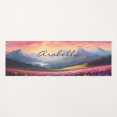 マウンテンズフラワーフィールド自然サンセット瞑想 ヨガマット (正面(横))