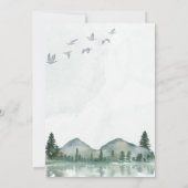 マウンテンズベビーシャワー招待状 |緑のイベント 招待状 (裏面)