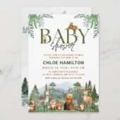 マウンテンズベビーシャワー招待状 |緑のイベント 招待状 (正面/裏面)