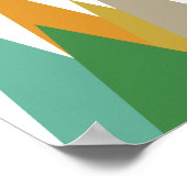 マウンテンズミッドセンチュリーモダングリーンブルーオレンジ ポスター (角)