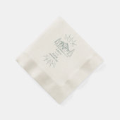 マウンテンズラインアートエメラルド結婚ズ 縁ありカクテルナプキン (角)