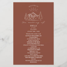 マウンテンズラインアートテラコッタ結婚式 プログラムハンド