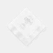 マウンテンズラインアート結婚アメジスト 縁ありカクテルナプキン (角)