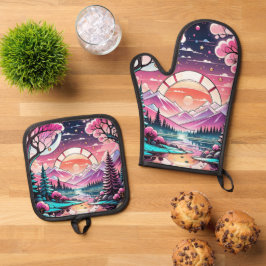 マウンテンズリバーアールデコバケーションホーム 鍋つかみ&鍋敷きセット
