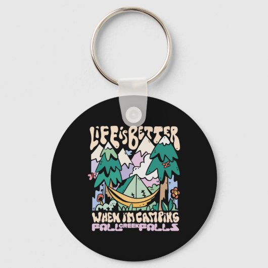 マウンテンズ秋クリーク滝テネシーキャンピングワイルド キーホルダー (正面)