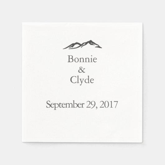 マウンテンズ結婚カクテルナプキンス スタンダードカクテルナプキン (正面)