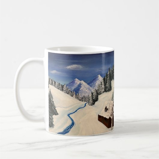 マウンテンズ絵を描キャビン荒野 コーヒーマグカップ (左)