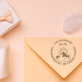 マウンテンズ&サンファミリーネームラウンド差出人住所 セルフインキングスタンプ