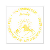 マウンテンズ&サンファミリーネームラウンド差出人住所 セルフインキングスタンプ (デザイン)