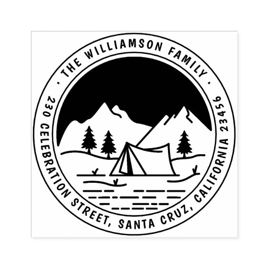 マウンテンズ&パインズラウンドキャンピング差出人住所 ラバースタンプ (インプリント)