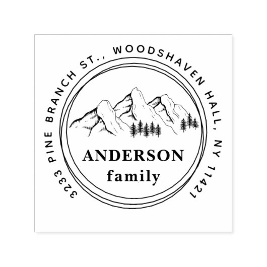 マウンテンズ&パインズヴィンテージファミリー差出人住所 セルフインキングスタンプ (デザイン)