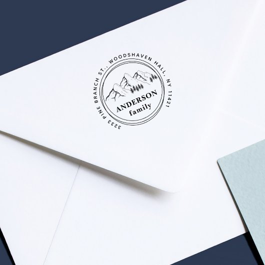 マウンテンズ&パインズヴィンテージファミリー差出人住所 セルフインキングスタンプ