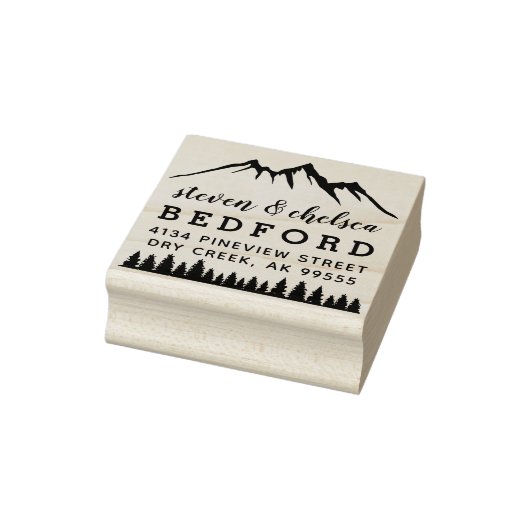 マウンテンズ&パインズ結婚したカップル差出人住所 ラバースタンプ (スタンプ)
