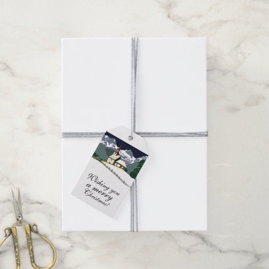 マウンテンチャーチクリスマスギフトタグ ギフトタグ (より糸付き)