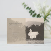 マウンテンチャーチヴィンテージウェディング招待状RSVP 出欠カード (スタンド正面)
