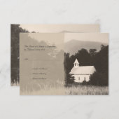 マウンテンチャーチヴィンテージウェディング招待状RSVP 出欠カード (正面/裏面)