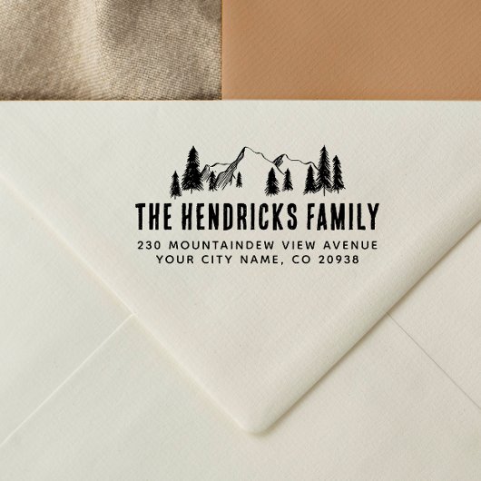 マウンテンツリーズスケ素朴ッチ差出人住所 セルフインキングスタンプ