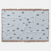 マウンテンテーマキャビンDecorボーイズルームブルー子供部屋 スローブランケット (正面)