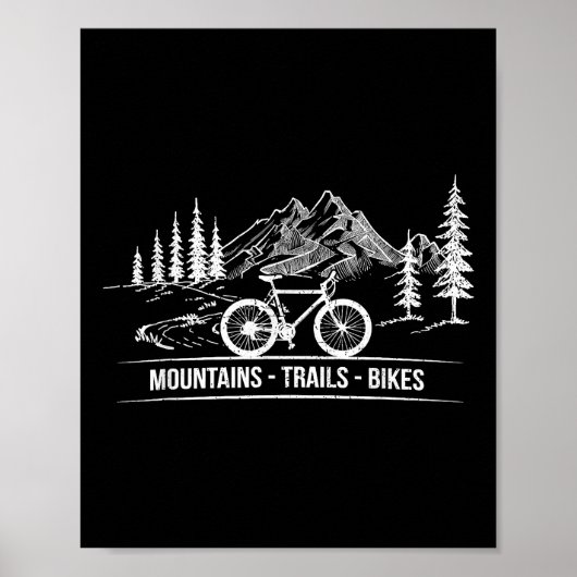 マウンテントレイルバイク – サイクリスト自転車 ポスター (正面)